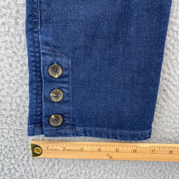 Chicos Jeans Womens 1.5 US 10 Blue Dark Wash Denim Girlfriend Slim Ankle Pull On - Picture 10 of 11